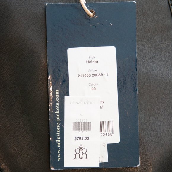 Milestone NWT Dark Gray Lamb Leather Heinar Jacket - Picture 3 of 7